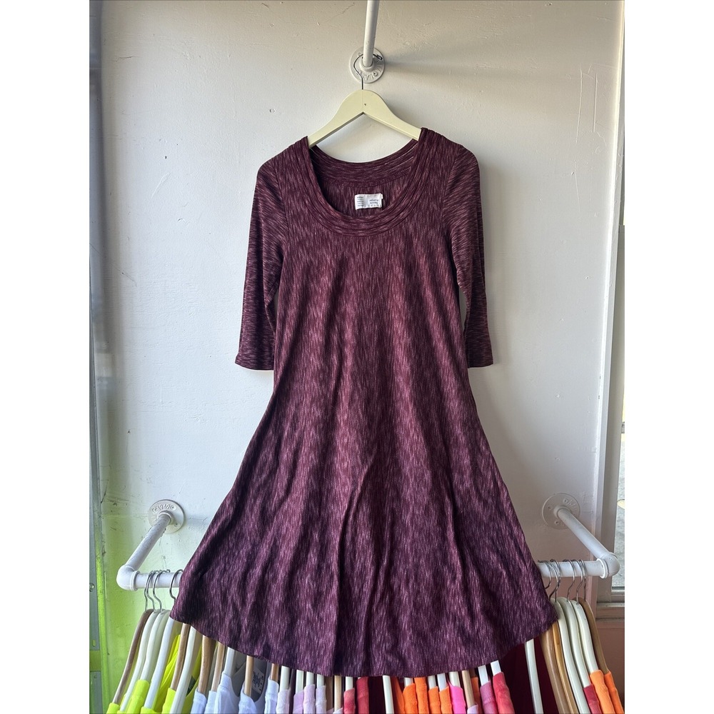 Saturday Sunday Anthropologie‎ Burgundy Space Dye A-Line Pocket Dress Small